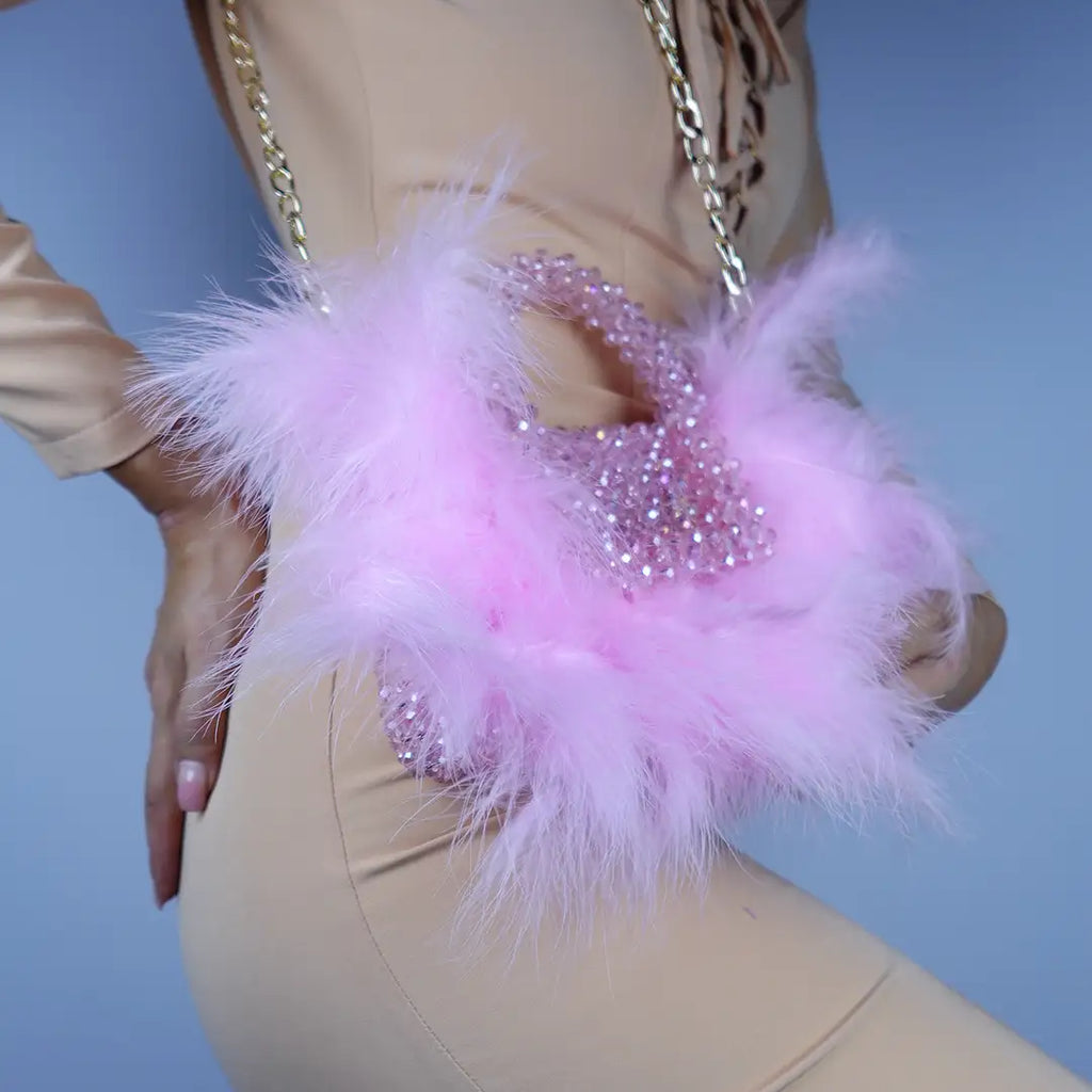 Pink Swan din cristale