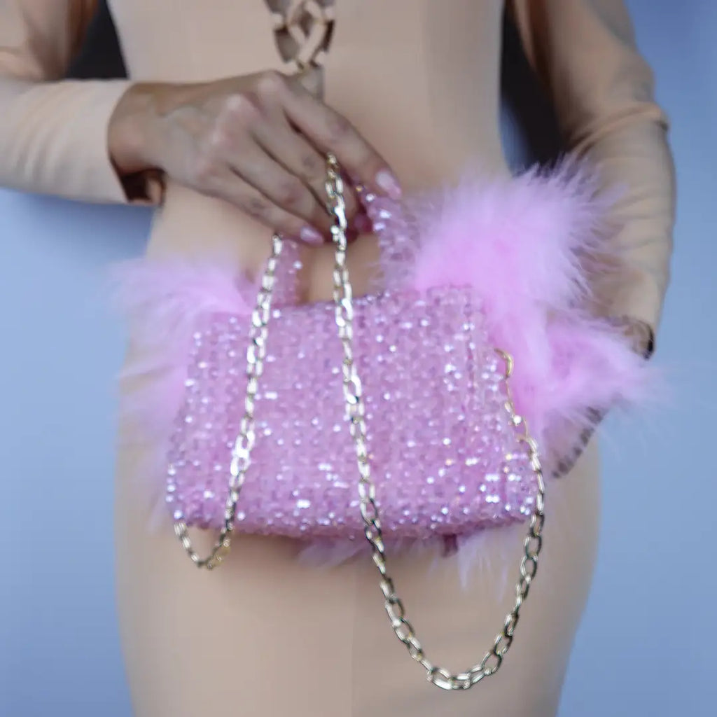 Pink Swan din cristale