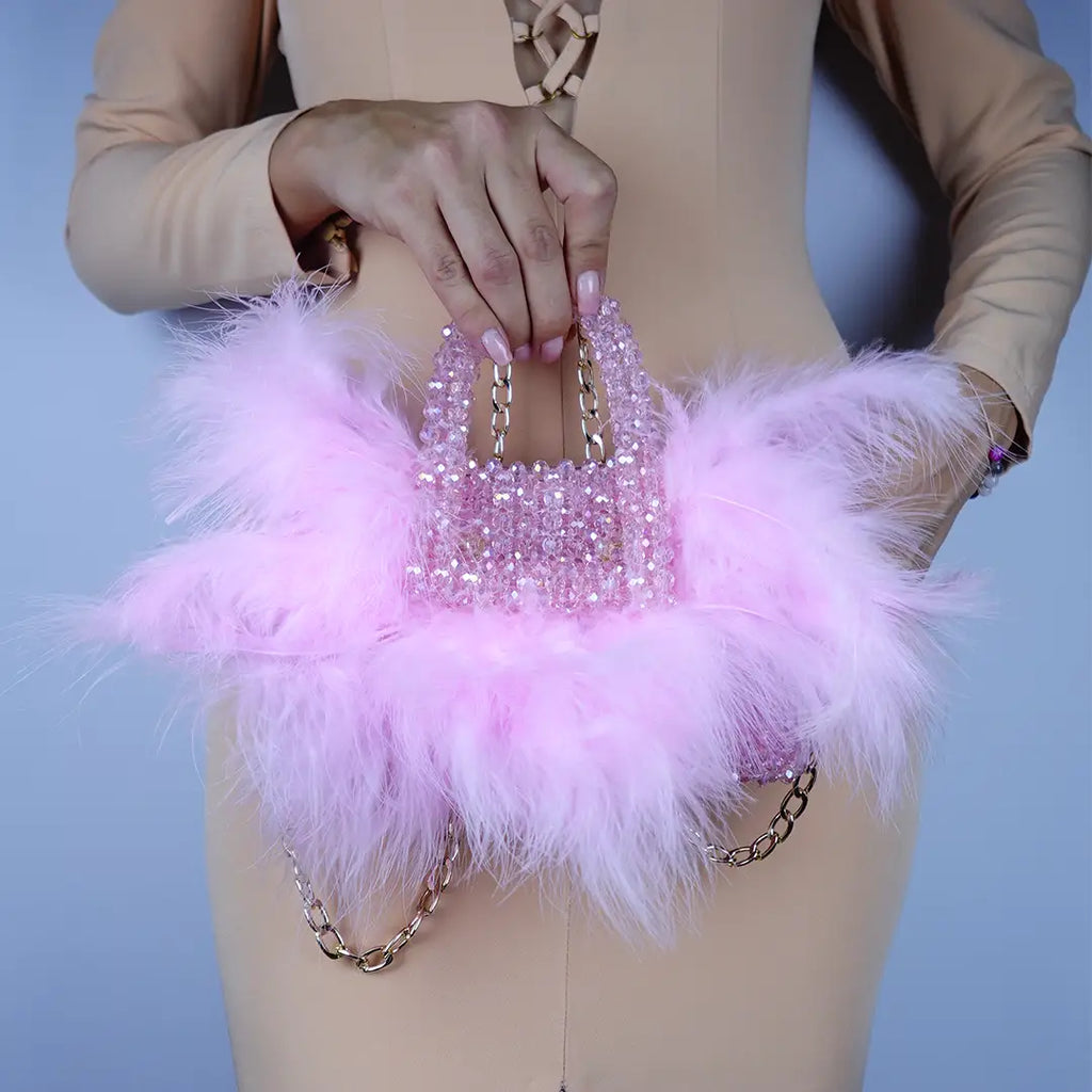 Pink Swan din cristale