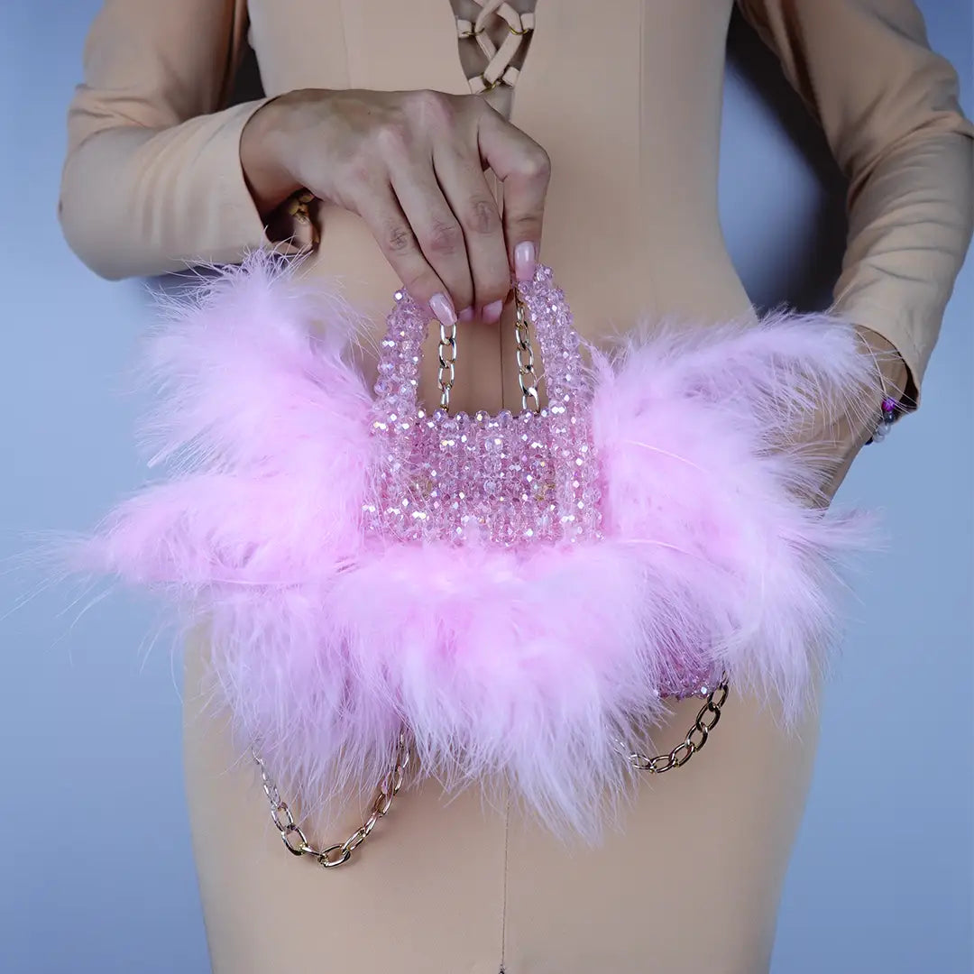 Pink Swan din cristale