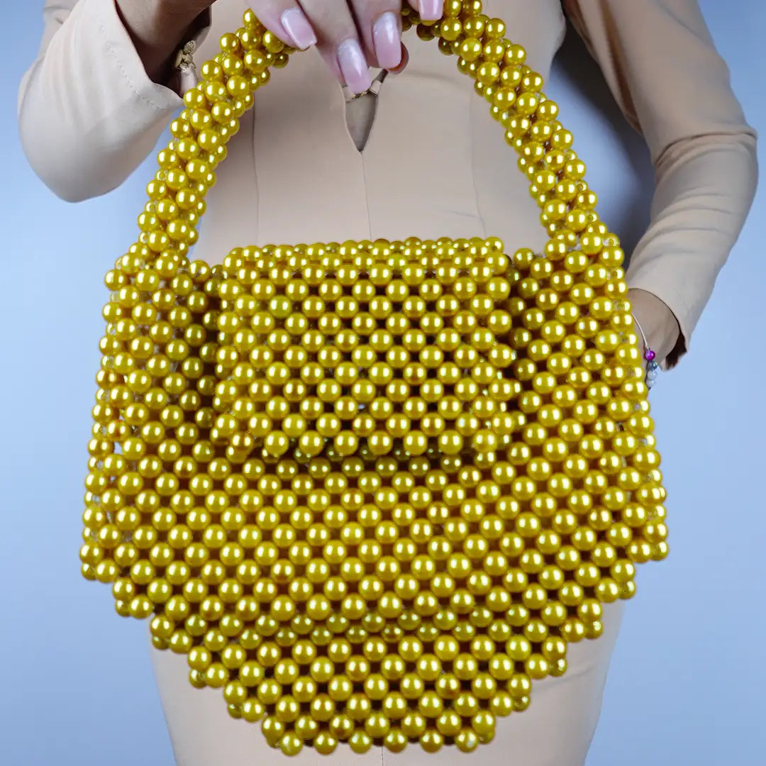 Mustard din margele acrilice