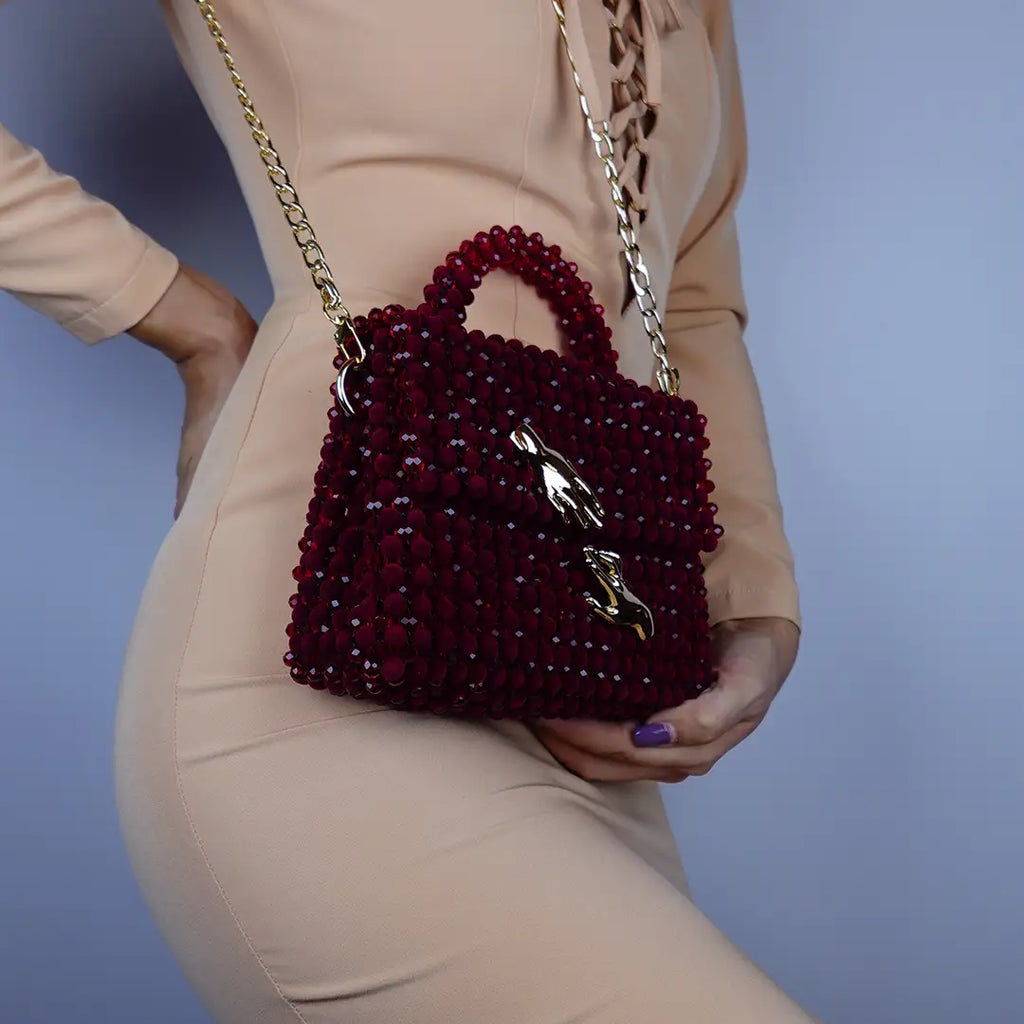 Red Velvet din margele de catifea si cristale
