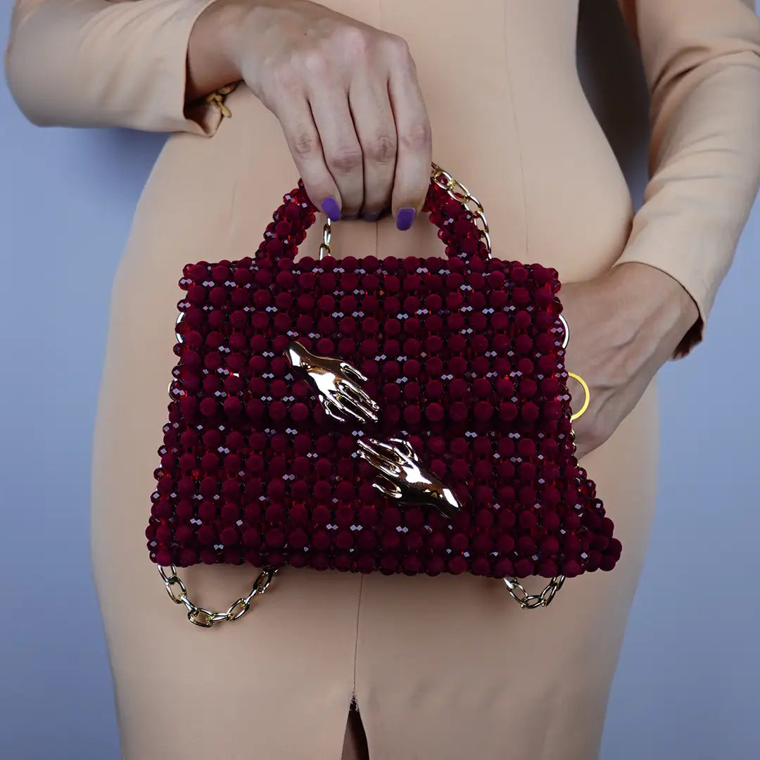 Red Velvet din margele de catifea si cristale