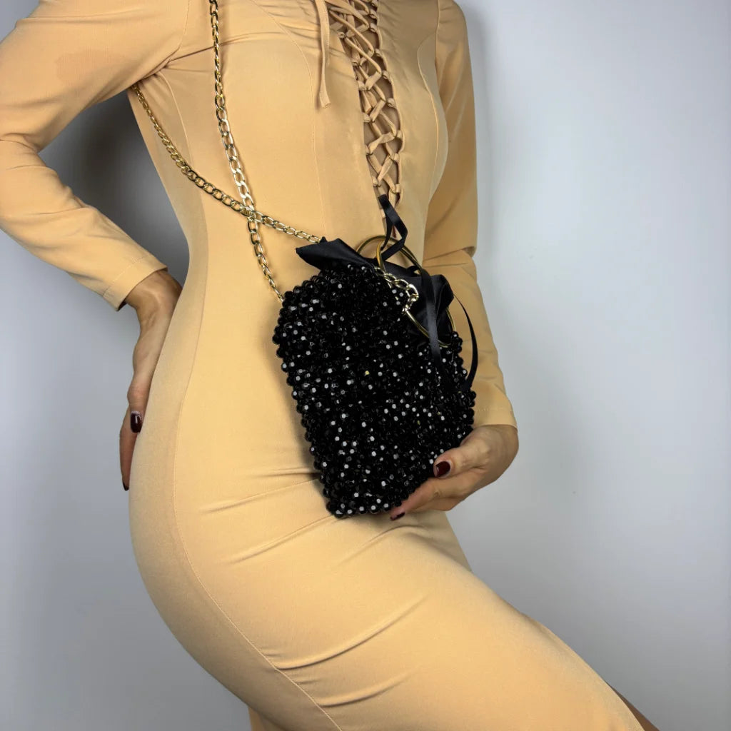 Black Heart din margele acrilice