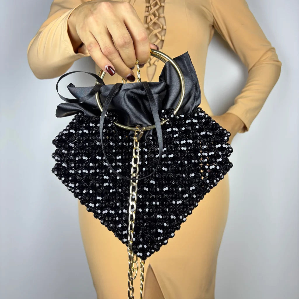 Black Heart din margele acrilice