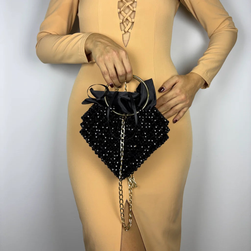 Black Heart din margele acrilice